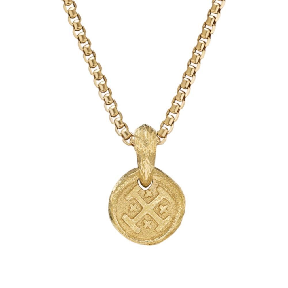 ❤️SOLD❤️DAVID YURMAN Shipwreck Coin Amulet 22K Yellow Gold (17mm)